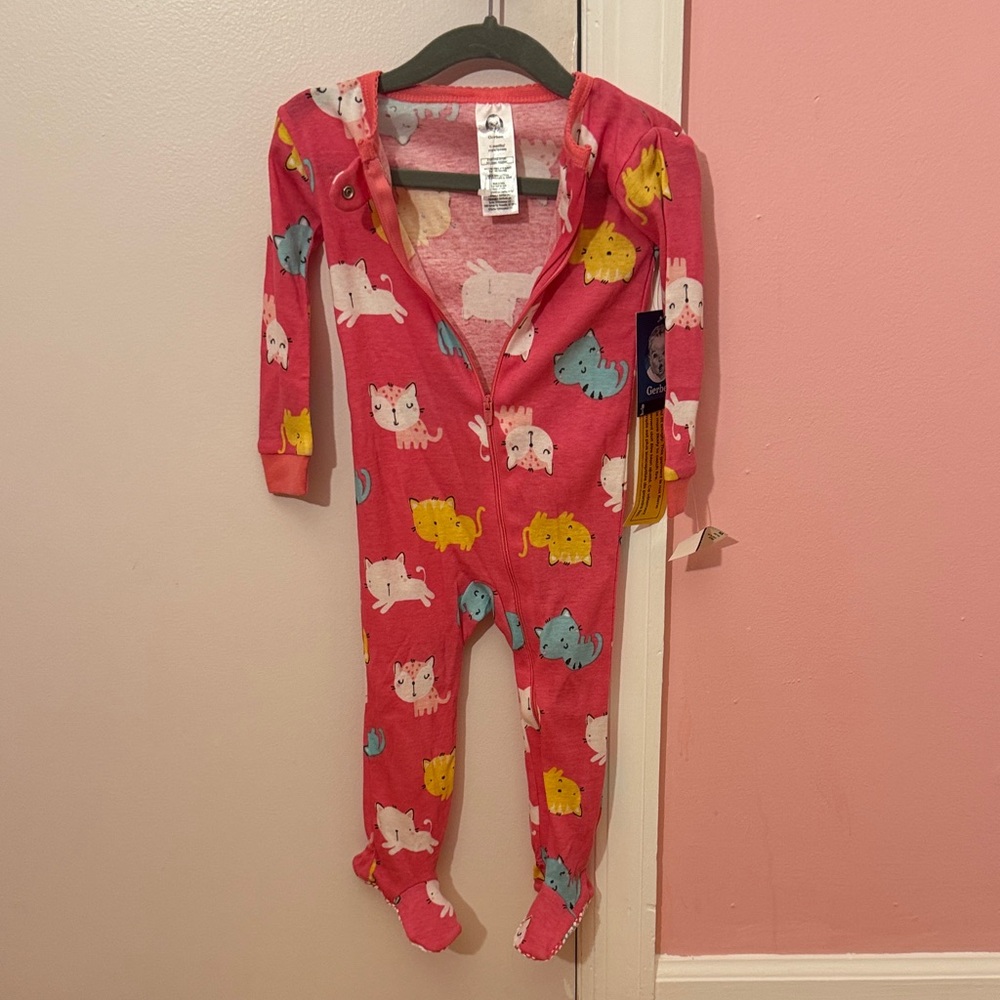 Gerber Pink Animal Print Kids Footie